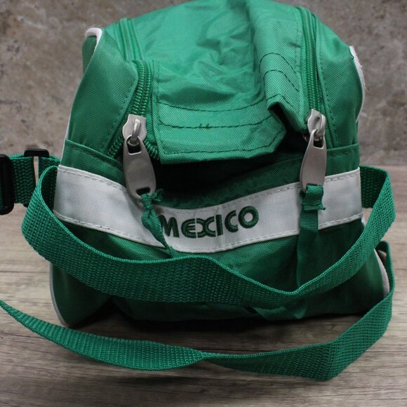 Vintage Seleccion Mexicana Soccer Travel Small Green Duffel Bag Nylon Mexico Y2k - Picture 8 of 13